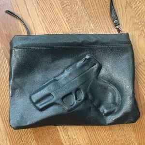 Faux leather gun wristlet